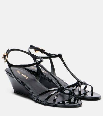 Prada Prada Patent leather wedge sandals