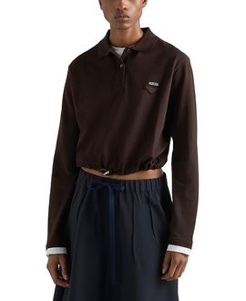 Prada Prada Pique and Jersey Polo Shirt