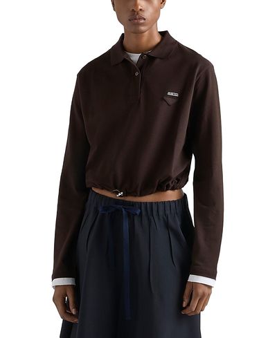 Prada Prada Pique and Jersey Polo Shirt