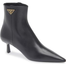 Prada Prada Pointed Toe Kitten Heel Bootie