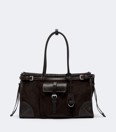 Prada Prada Prada Bonnie Large corduroy shoulder bag
