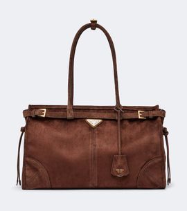Prada Prada Prada Bonnie Large suede shoulder bag