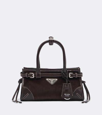 Prada Prada Prada Bonnie Small corduroy top-handle bag