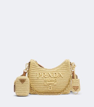 Prada Prada Prada Re-Edition 2005 Mini raffia-effect shoulder bag