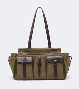 Prada Prada Prada Route Large canvas tote bag