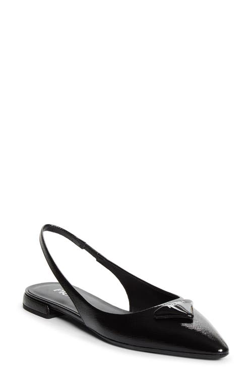 Prada Prada Puffy Logo Slingback Ballet Flat