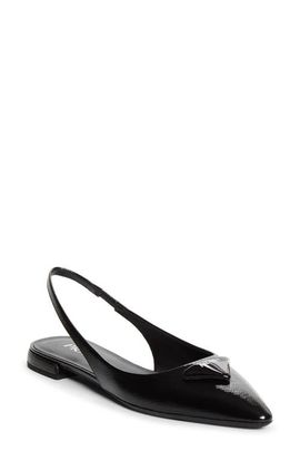 Prada Prada Puffy Logo Slingback Ballet Flat
