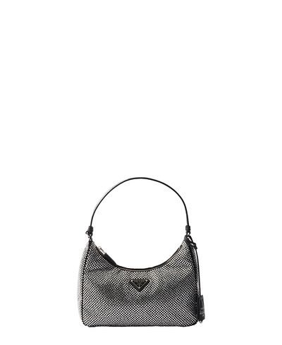 Prada Prada Re-Edition 2005 Mini Crystal-Studded Satin Bag