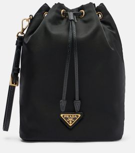 Prada Prada Re-Nylon leather-trimmed bucket bag