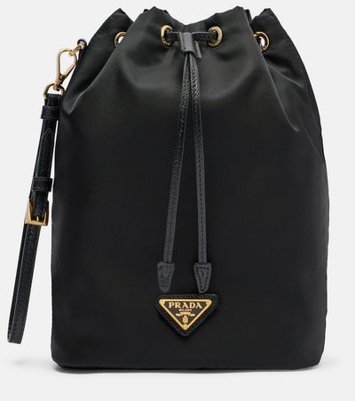 Prada Prada Re-Nylon leather-trimmed bucket bag