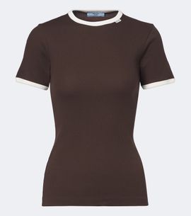 Prada Prada Ribbed-knit cotton T-shirt