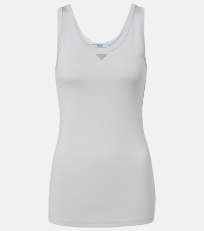 Prada Prada Ribbed-knit cotton tank top