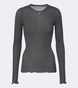 Prada Prada Ribbed-knit silk top