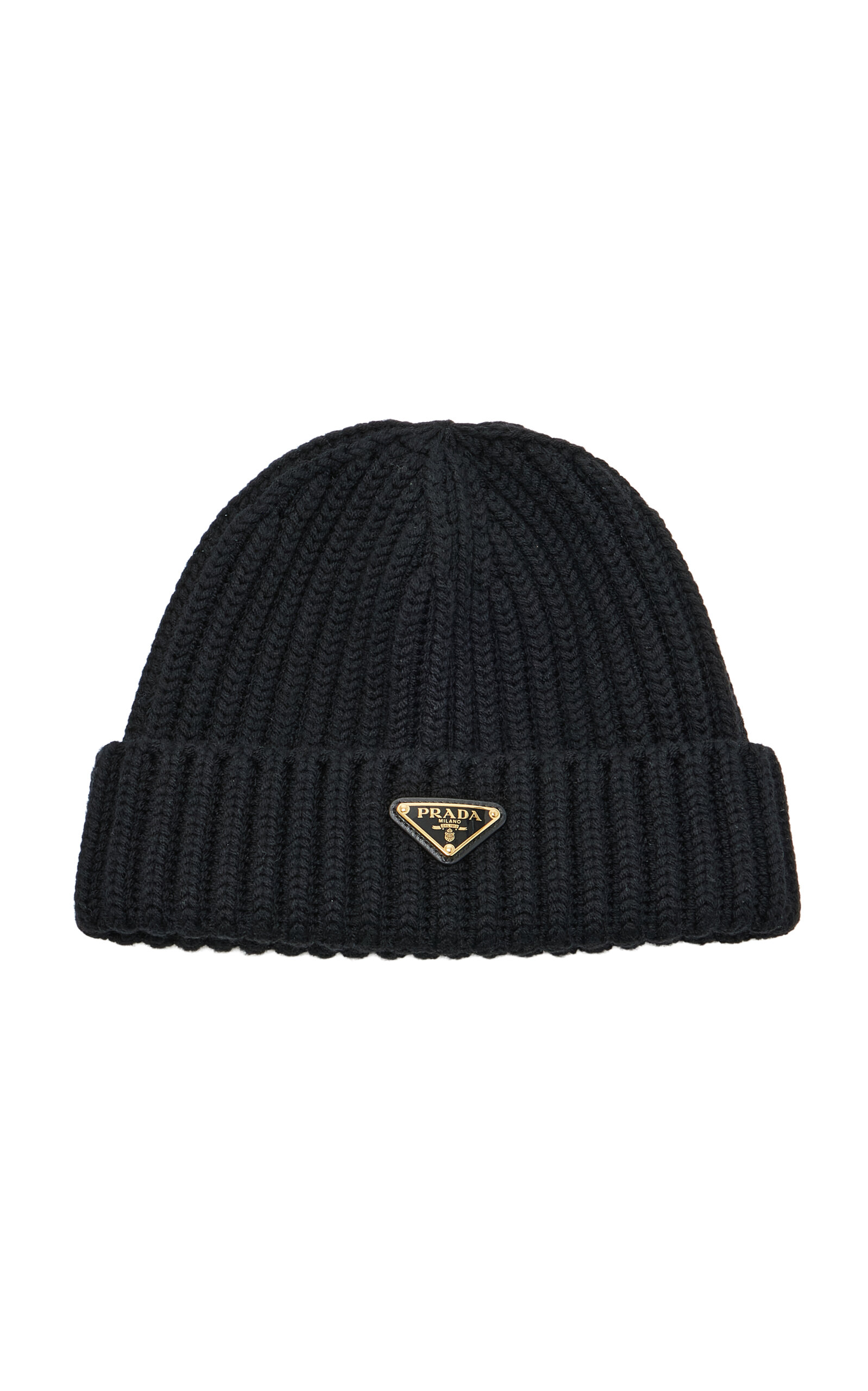 Prada Prada RibbedKnit Beanie Black S