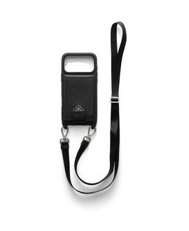Prada Prada Saffiano Leather Case For Iphone 17 Pro Max With Shoulder Strap