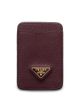 Prada Prada Saffiano Leather Enameled Metal Triangle Logo Card Case - 1