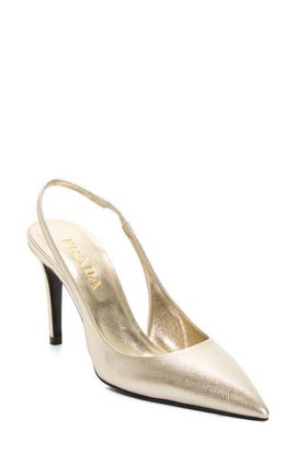 Prada Prada Saffiano Leather Slingback Pump
