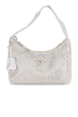 prada Prada Satin Crystal Embellished Re-Edition 2000 Shoulder Bag