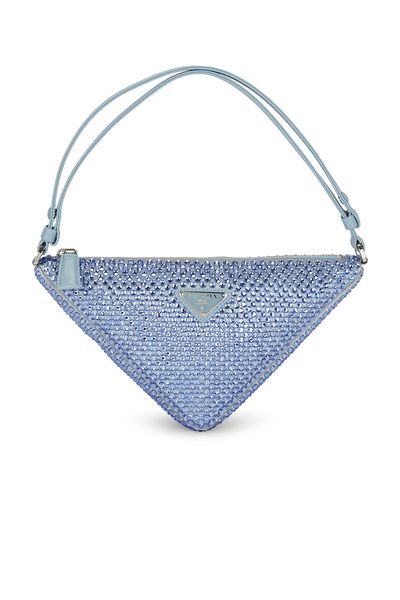 prada Prada Satin Crystal Triangle Pouch