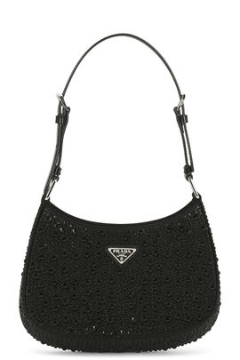 prada Prada Satin Embellished Cleo Shoulder Bag