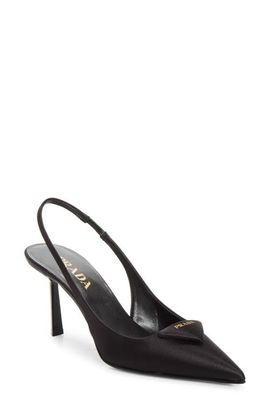 Prada Prada Satin Logo Slingback Pump