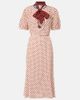 Prada Prada Scarf-detail polka-dot silk midi dress - 1