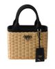 Prada Prada Small Wicker And Canvas Tote Bag - 1