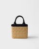 Prada Prada Small Wicker And Canvas Tote Bag - 5