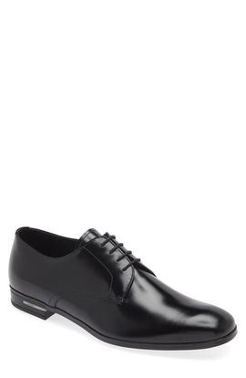 Prada Prada Spazzolato Plain Toe Derby