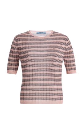 Prada Prada Striped Cashmere Silk Top
