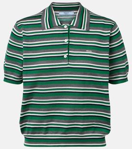 Prada Prada Striped cotton and silk polo shirt