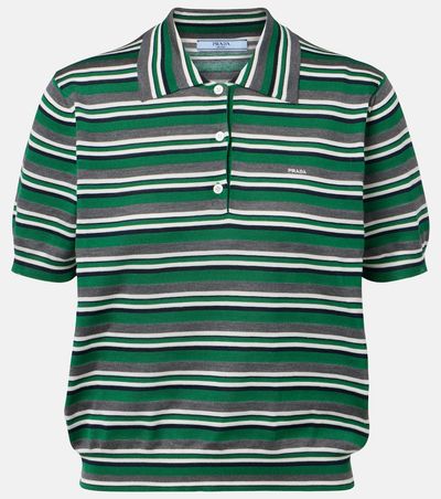 Prada Prada Striped cotton and silk polo shirt