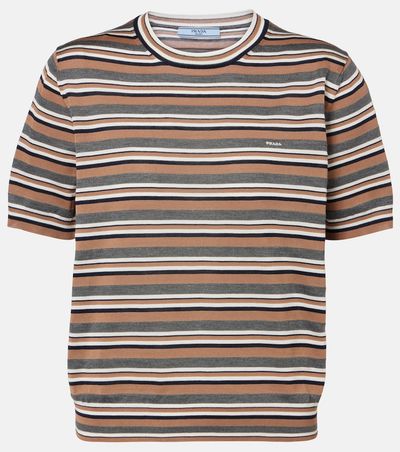 Prada Prada Striped cotton and silk T-shirt