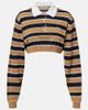 Prada Prada Striped cropped silk polo shirt - 1
