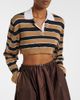 Prada Prada Striped cropped silk polo shirt - 2