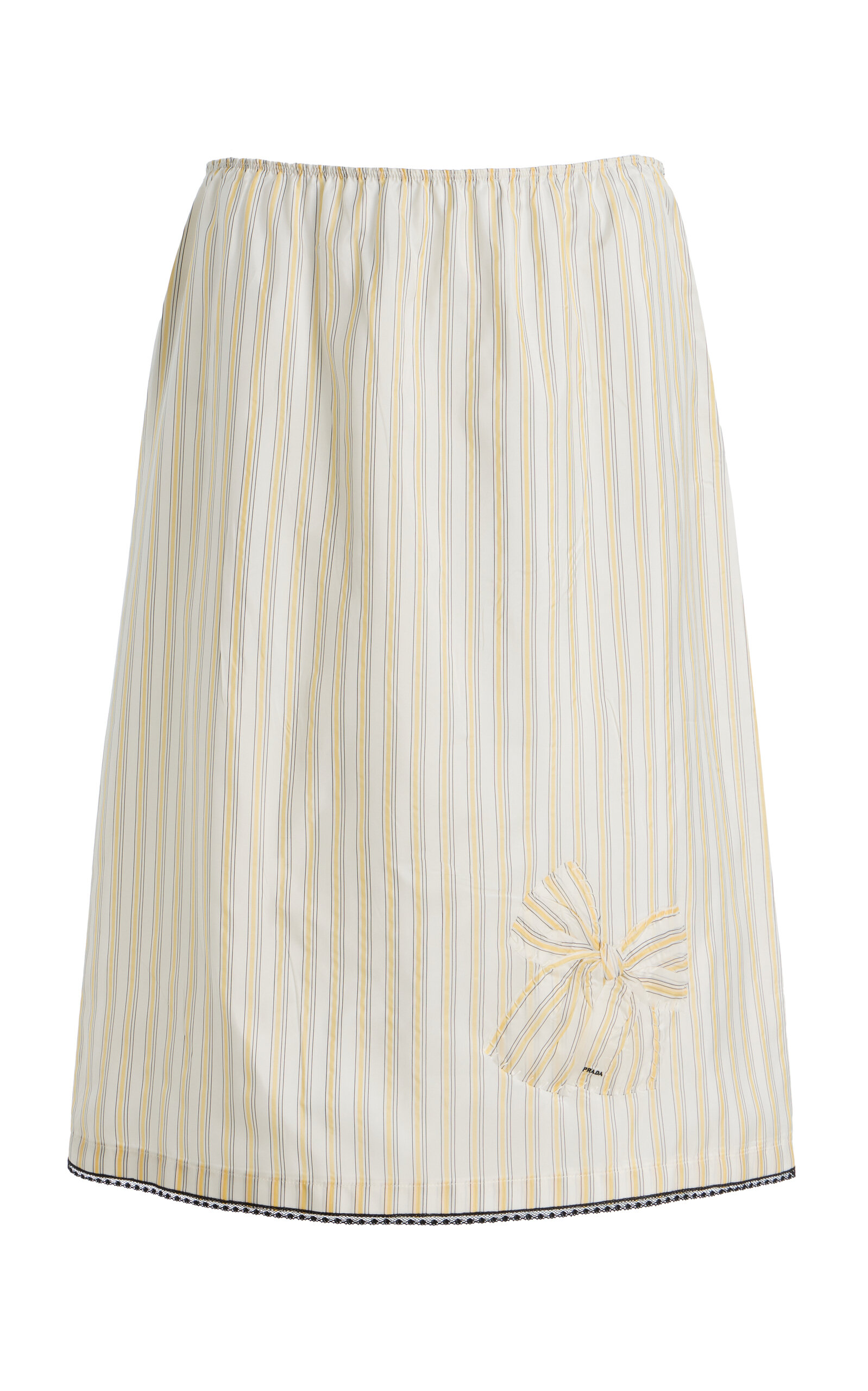 Prada Prada Striped Cupro Midi Skirt