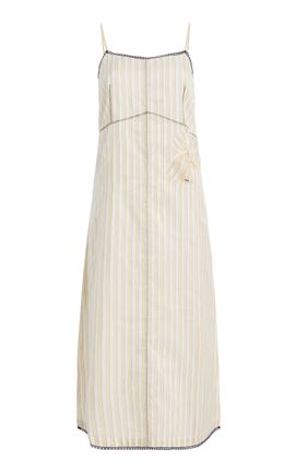 Prada Prada Striped Jersey Midi Dress