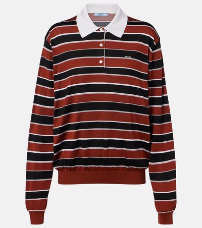 Prada Prada Striped silk polo shirt