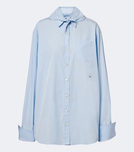 Prada Prada Tie-neck cotton poplin shirt