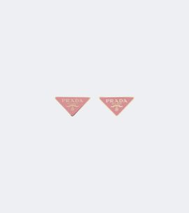 Prada Prada Triangle enamel earrings