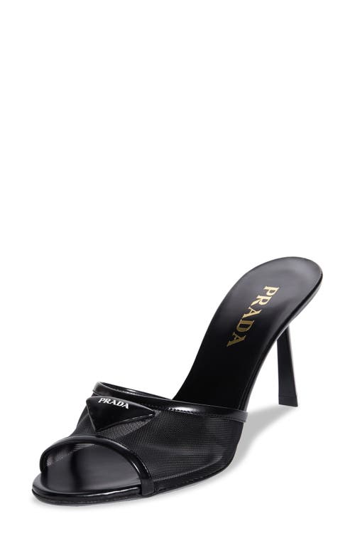 Prada - Triangle Logo Mesh Slide Sandal