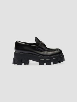 Prada Prada Women's Women's's Brushed Leather Monolith Loafers