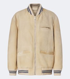Prada Prada Wool-trimmed shearling bomber jacket
