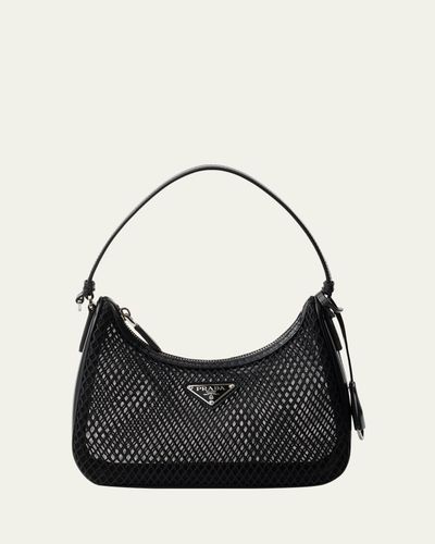 Prada Re-Edition 2005 Leather-Trim Mesh Top-Handle Bag