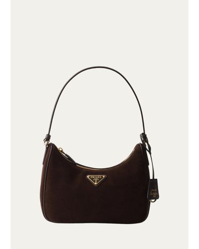 Prada Re-Edition 2005 Mini Nubuck & Saffiano Leather Shoulder Bag