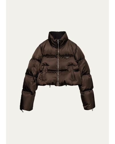 Prada Re-Nylon Crop Puffer Jacket