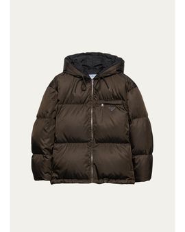 Prada Re-Nylon Hooded Down Jacket