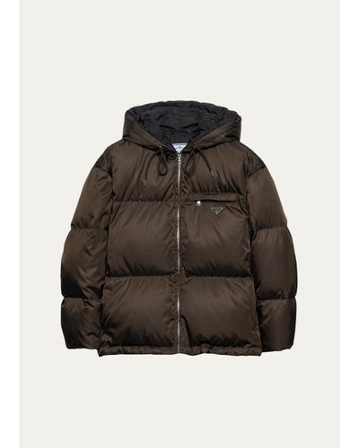 Prada Re-Nylon Hooded Down Jacket