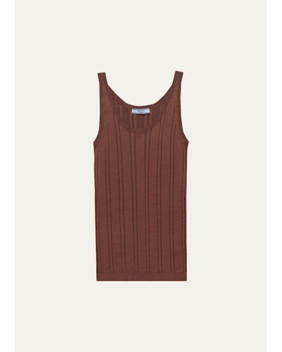 Prada Rib-Knit Cotton Tank
