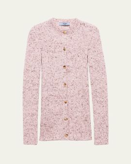 Prada Ribbed Wool-Blend Cardigan